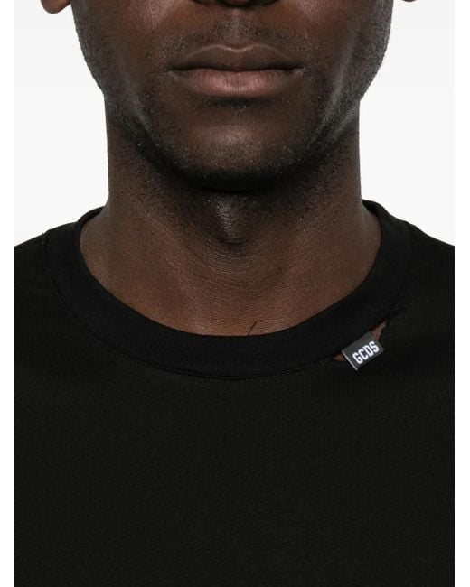 Gcds Black Long-Sleeve Logo-Detail T-Shirt for men