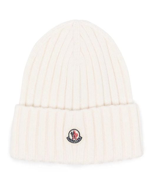 Moncler Natural Raffia Logo Beanie
