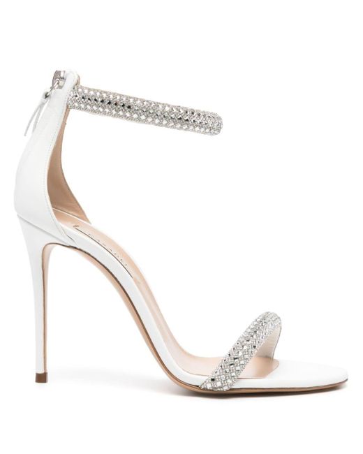 Casadei White Scarlet 100mm Leather Sandals