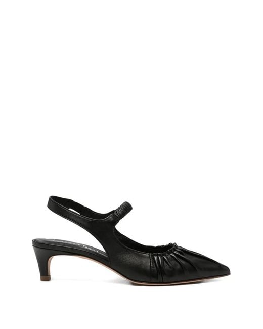 LORENA PAGGI Black Ruched Slingback Pumps