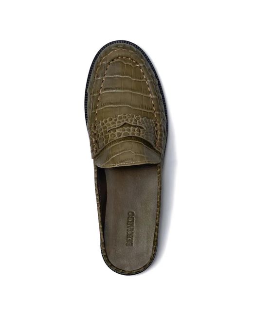 Bernardo Green Tilda Croc-Effect Mules