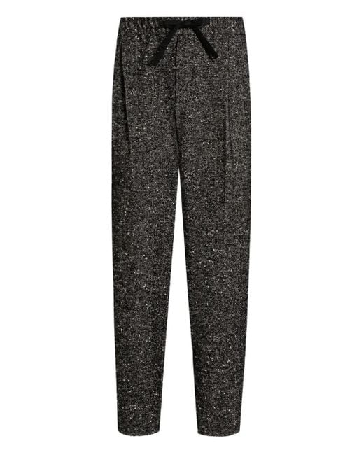 Dolce & Gabbana Gray Side-Pockets Drawstring Trousers for men