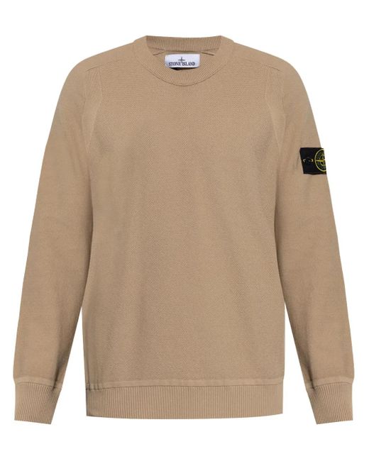 Pull À Patch Logo Stone Island pour homme en coloris Natural