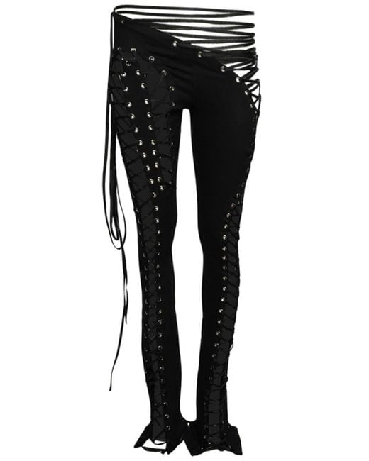 Pantalon Siren à détail de laçage DI PETSA en coloris Black