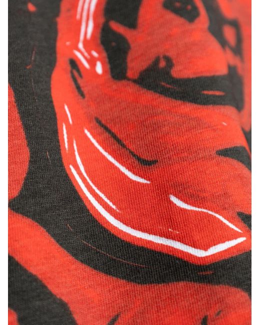 Alexander McQueen Red Graphic-print Cotton T-shirt for men