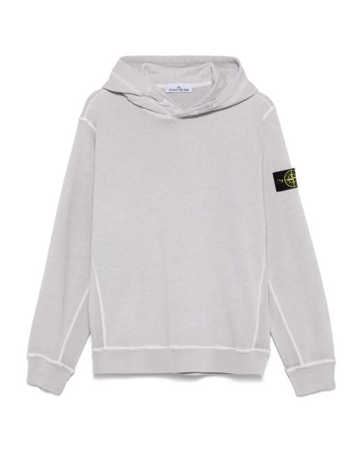 Stone Island Hoodie Met Compass-Logopatch in het Gray voor heren