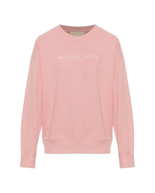 MICHAEL Michael Kors Pink Embroidered Logo Sweatshirt