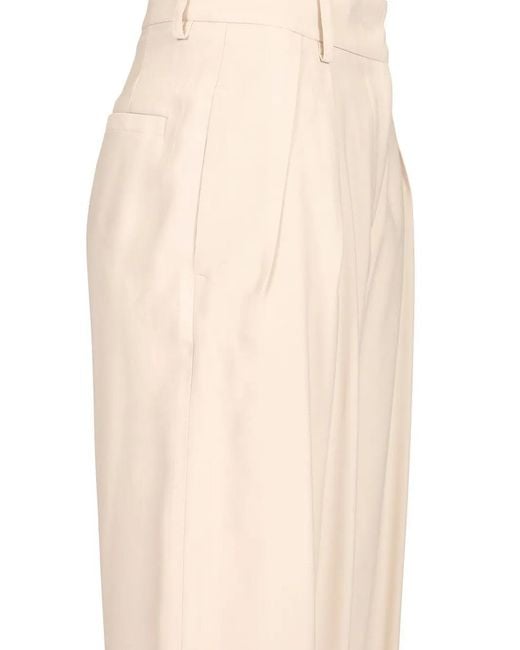 Al Duca D'aosta White Pleated Trousers