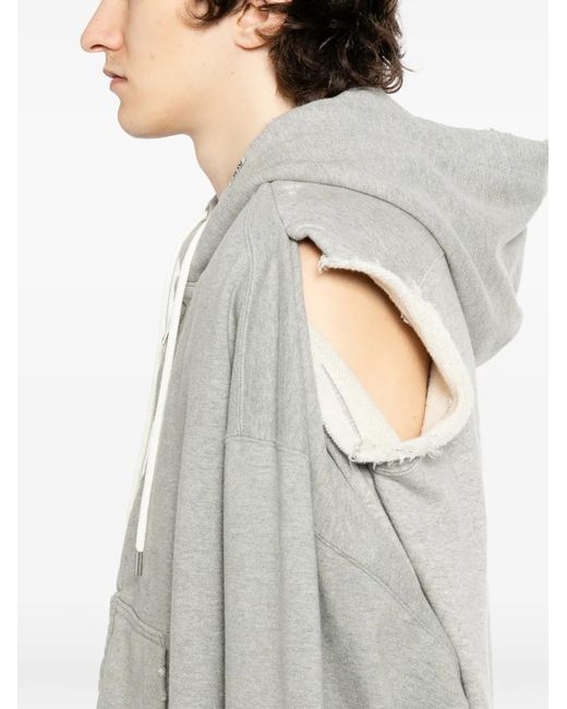 Maison Mihara Yasuhiro メンズ ホワイト ジップアップ パーカー 