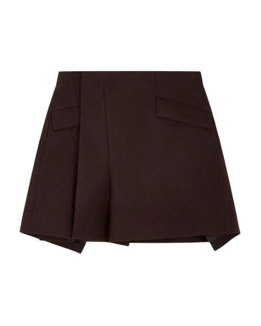Sacai Brown Minijupe À Design Portefeuille