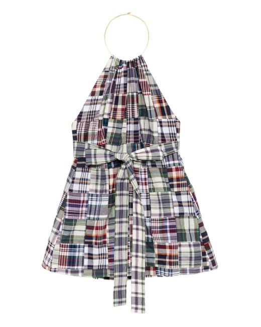 Abito A Quadri Marisol Madras di Cynthia Rowley in White