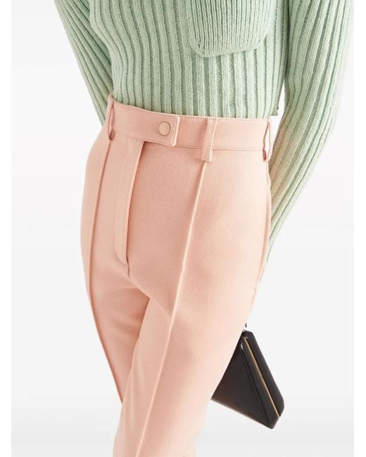 Prada Natural High-Rise Natté Trousers