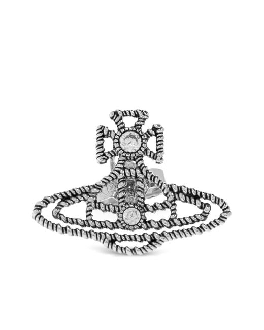 Vivienne Westwood White Orb Crystal-Embellished Earrings