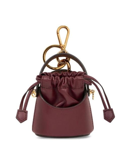 Etro Red Saturno Logo-Engraved Keyring