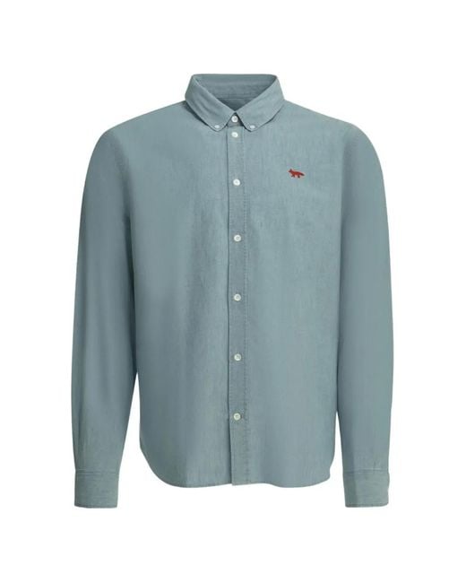 Maison Kitsuné Blue Profile Fox Regular Shirt for men