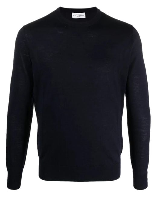 Ballantyne Blue Crew-Neck Wool Jumper for men