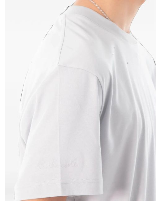 Lacoste White Embroidered Logo T-Shirt for men