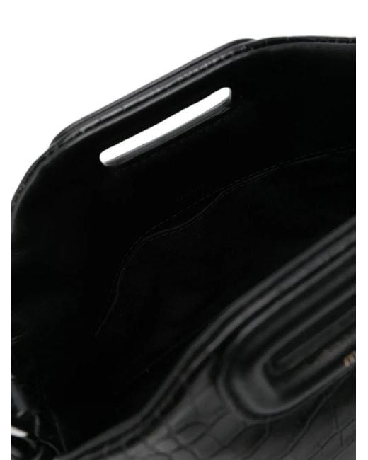 Maje Black Mini Miss M Embossed Leather Bag