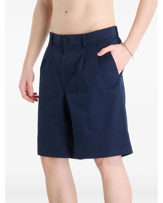 Calvin Klein Blue Pleated-Detailing Chino Shorts for men