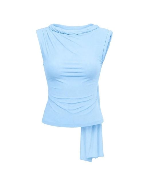 Axel 113 Blue Tiana Twisted-Trim Top