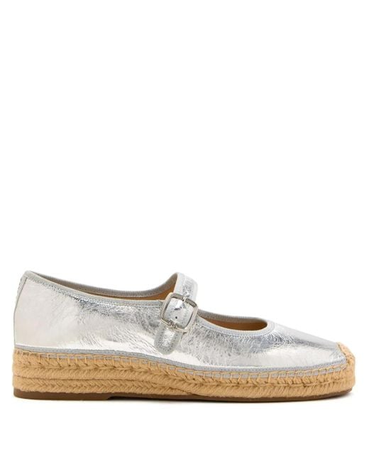Sam Edelman White 35Mm Mackie Metallic Platform Espadrilles