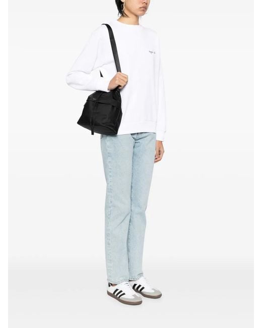 Agnes B. Black Drawstring Crossbody Bag