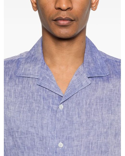 Brunello Cucinelli Purple Camp-Collar Shirt for men