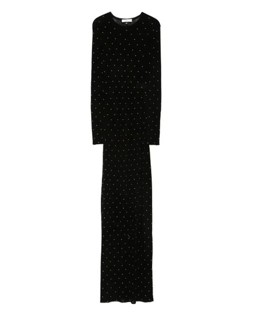 Rabanne ビーズトリム ロングスリーブドレス Black