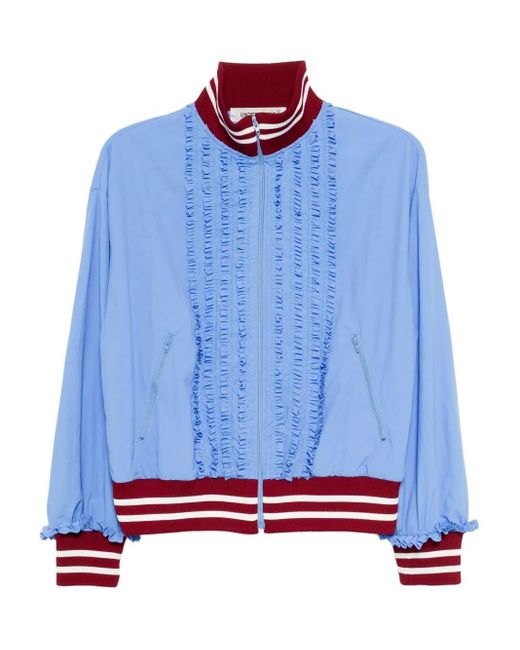 Undercover Blue Ruffled Zip-Up Jacket