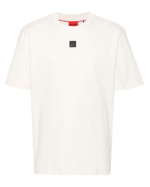 T-shirt Dalile à plaque logo HUGO pour homme en coloris White