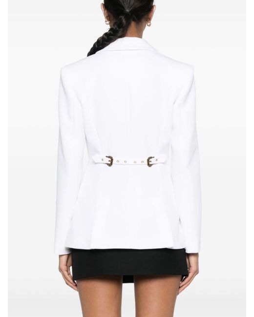 Versace White Fitted Single-breasted Blazer
