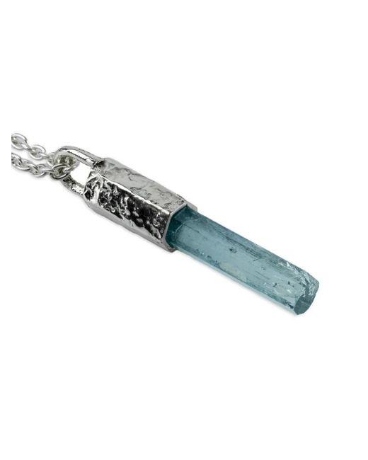 Parts Of 4 Blue Sterling Talisman Aquamarine Necklace