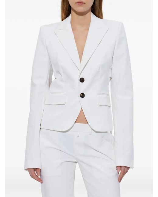 DSquared² White Single-Breasted Blazer