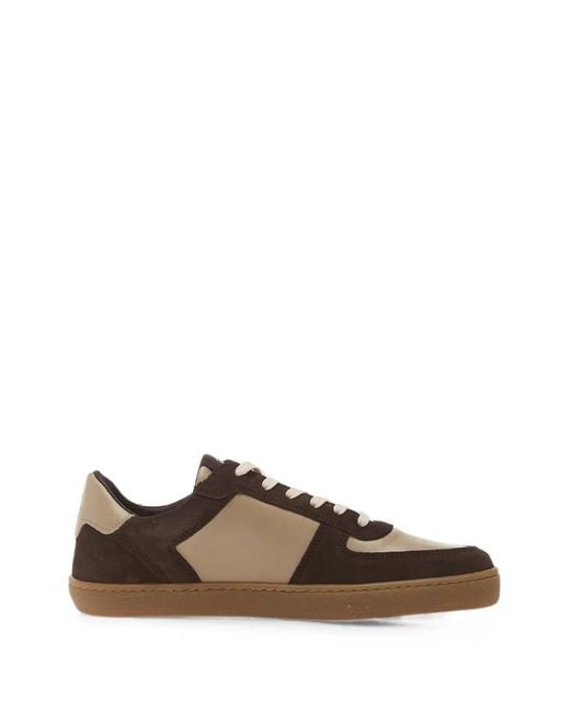 Groundies Brown Hamptons Panelled Leather Sneakers