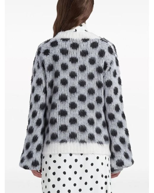 Marni White Polka-Dot Intarsia Jumper