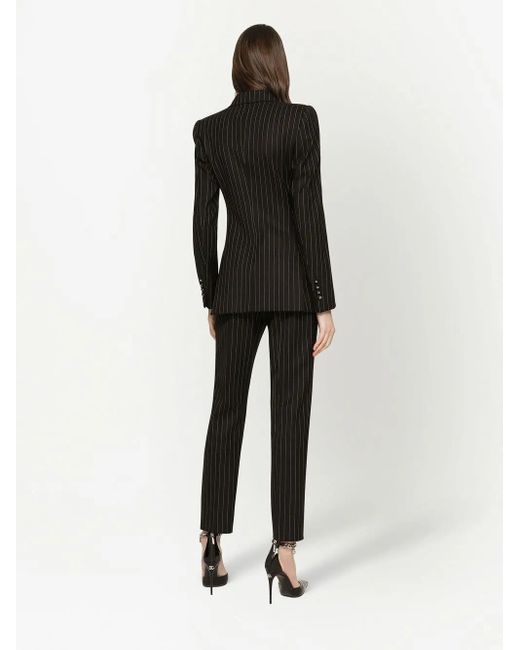 Dolce & Gabbana Black Pinstriped Turlington Jacket
