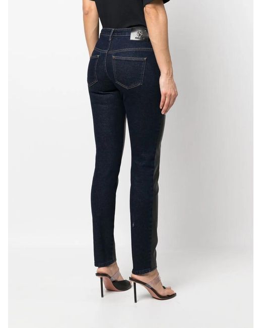 Roberto Cavalli Black Panelled-Design Jeans