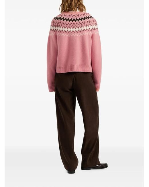 Chinti & Parker Pink Pull Fair Isle