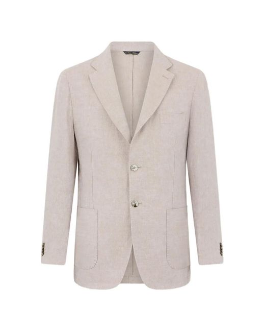 Brooks Brothers White Single-Breasted Linen Blazer for men
