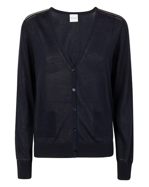 Paul Smith Blue Knitted Cardigan Button