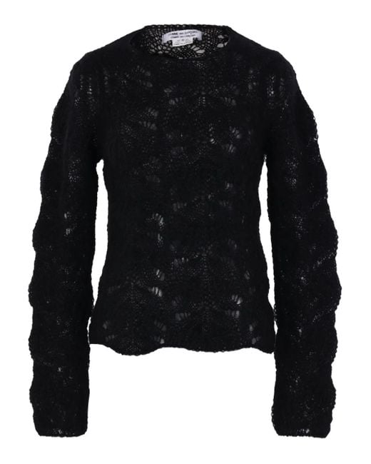 Comme des Garçons Black Open-Work Long-Sleeve Sweater