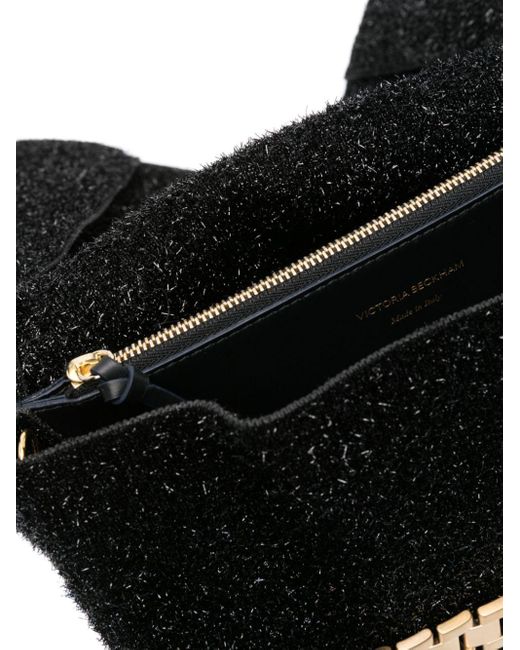 Victoria Beckham Black Chain Tinsel Clutch Bag