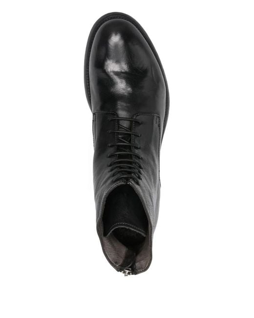 Officine Creative Black Hive 016 Lace-Up Zip-Fastening Boots for men