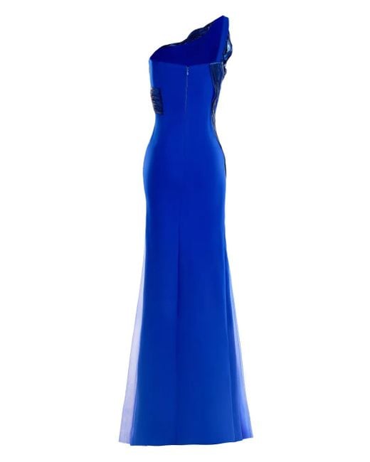 Gaby Charbachy Blue Tulle Gown