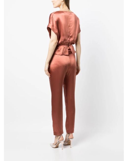 Michelle Mason Pink Open-Neck Top