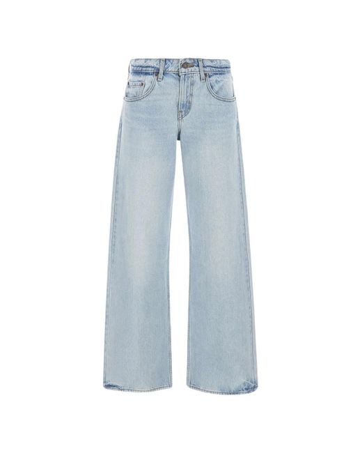 Levi's Blue Low Loose Cotton Wide-Leg Jeans