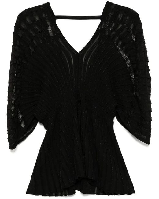 Elie Saab Black Knitted Blouse