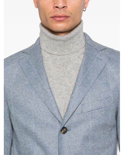 Eleventy Blue Pinstripe Two-Button Blazer for men