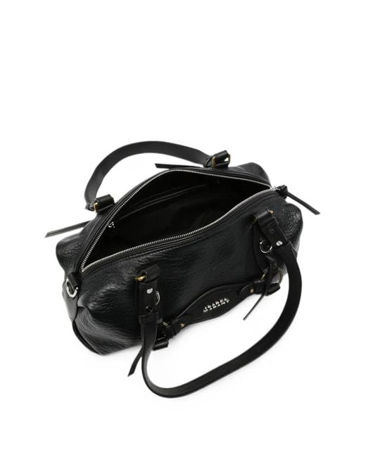 Isabel Marant Black Mini Tilpa Buckle-Detail Pebbled Shoulder Bag