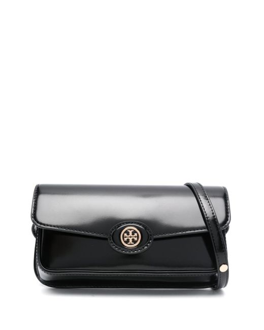 Tory Burch Black Robinson Spazzolato Cross Body Bag